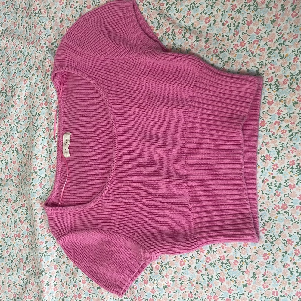 Pacsun Barbie pink cropped sweater top size small
